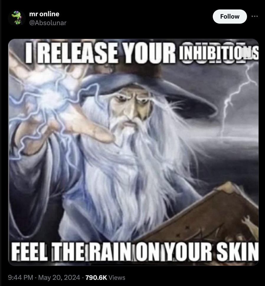 release your inhibitions wizard - mr online I Release Your Inhibitions Feel The Rain On Your Skin Views
